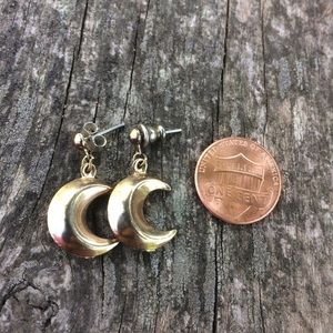 Boho Crescent Moon Dangle Earrings
